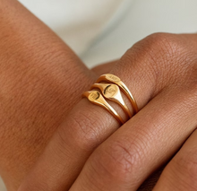 Load image into Gallery viewer, Gold Initial Ring with letter engraved