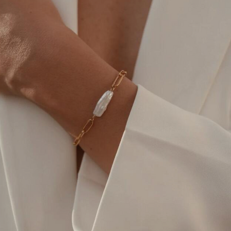 Pearl Paperclip Bracelet